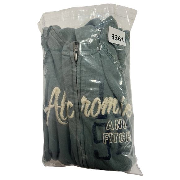 Vintage Abercrombie Fitch Womens Large Green Hoodie Full Zip Spell Out Retro Y2K - Picture 13 of 14